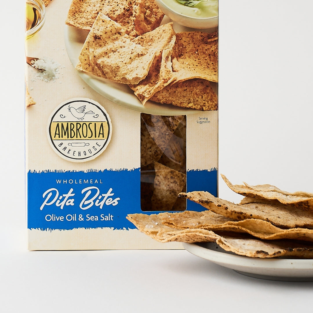Ambrosia Bakehouse – Pita Bites Olive Oil & Sea Salt 100g x 10
