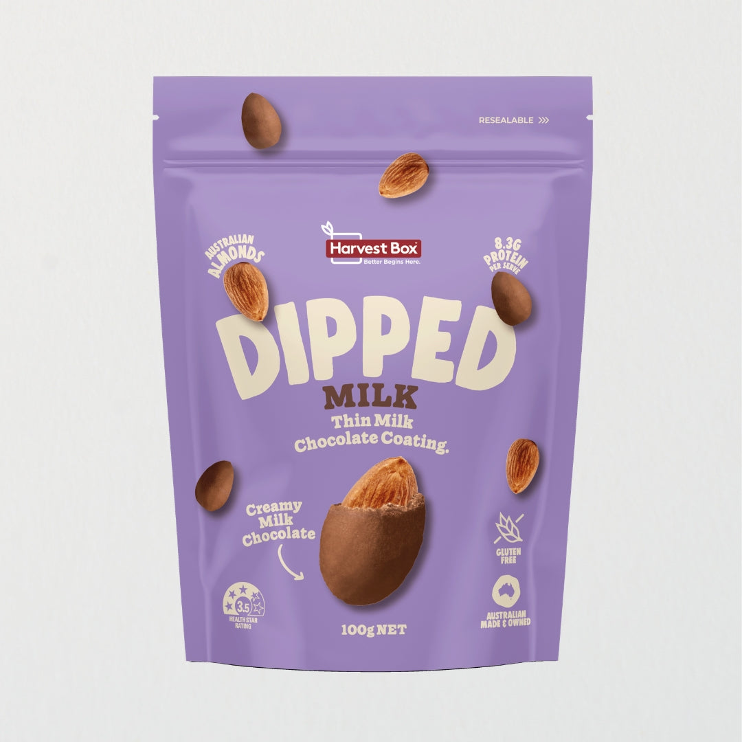 Harvest Box Dipped Milk Chocolate Almonds 100g