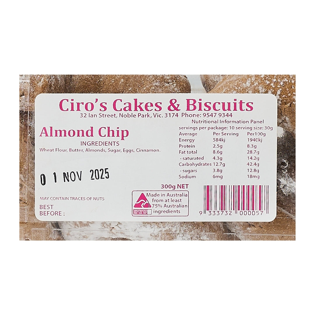 Ciro's – Almond Chip 250g x 14