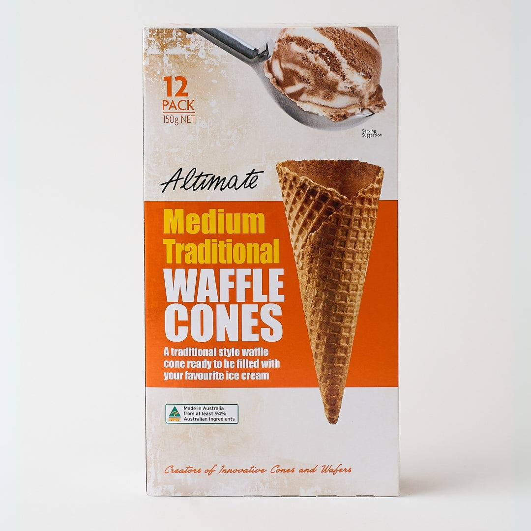 Altimate Waffle – Natural Medium Waffle Cones 12 pk x 8
