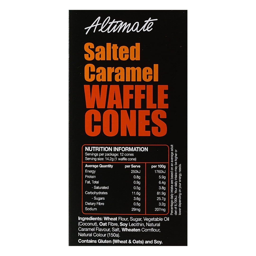 Altimate Waffle – Salted Caramel Waffle Cones 12 pk x 6
