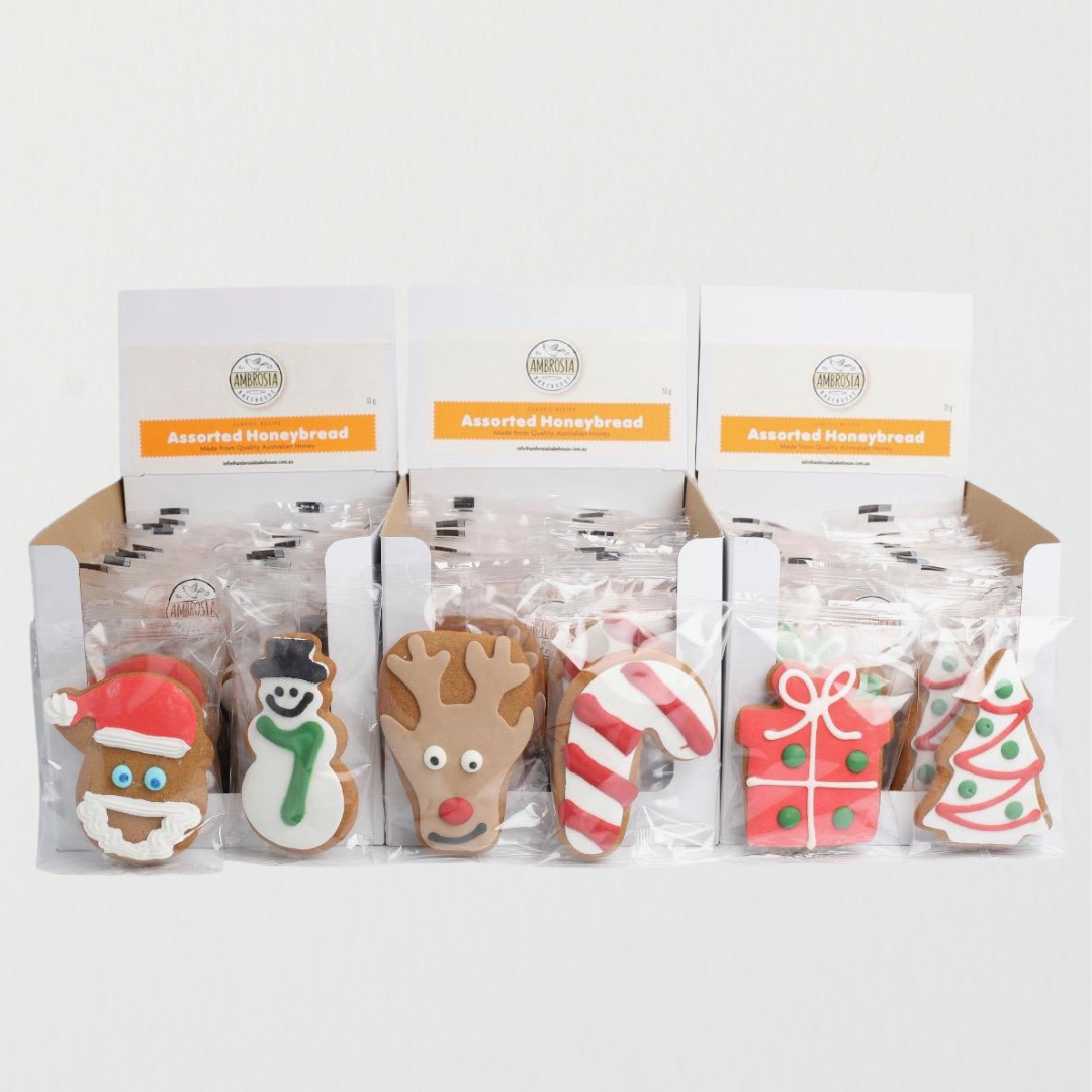 Ambrosia Bakehouse – Christmas Themed Honeybread (Iced) 33g x 24