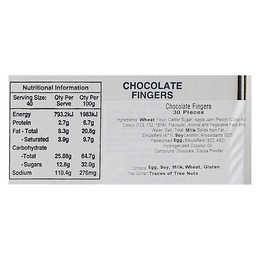 TIM Bulk – Choc Fingers 30 pc