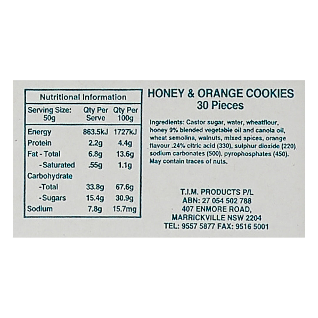 TIM Bulk – Honey & Orange Cookies 30 pc