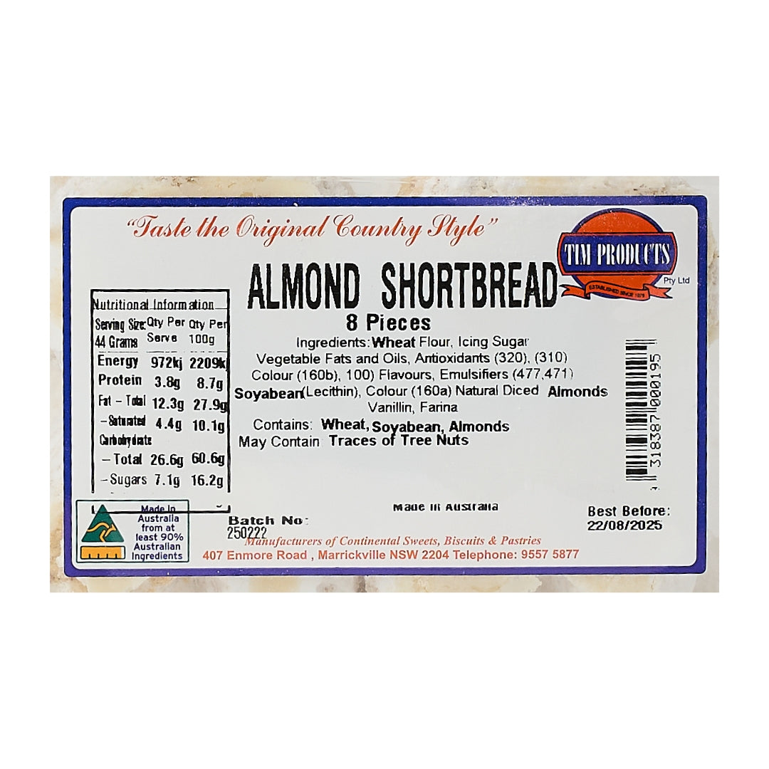 TIM Retail – Almond Shortbread 350g (16 x 8pk)