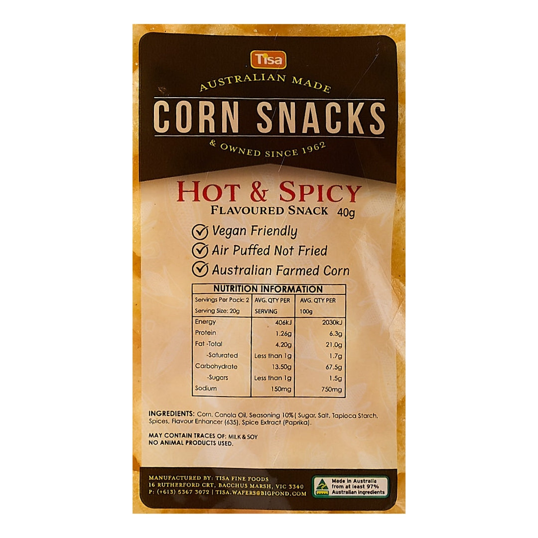 TISA Corn Snacks – Hot & Spicy 40g x 16
