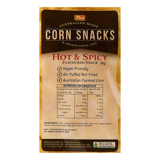 TISA Corn Snacks – Hot & Spicy 40g x 16