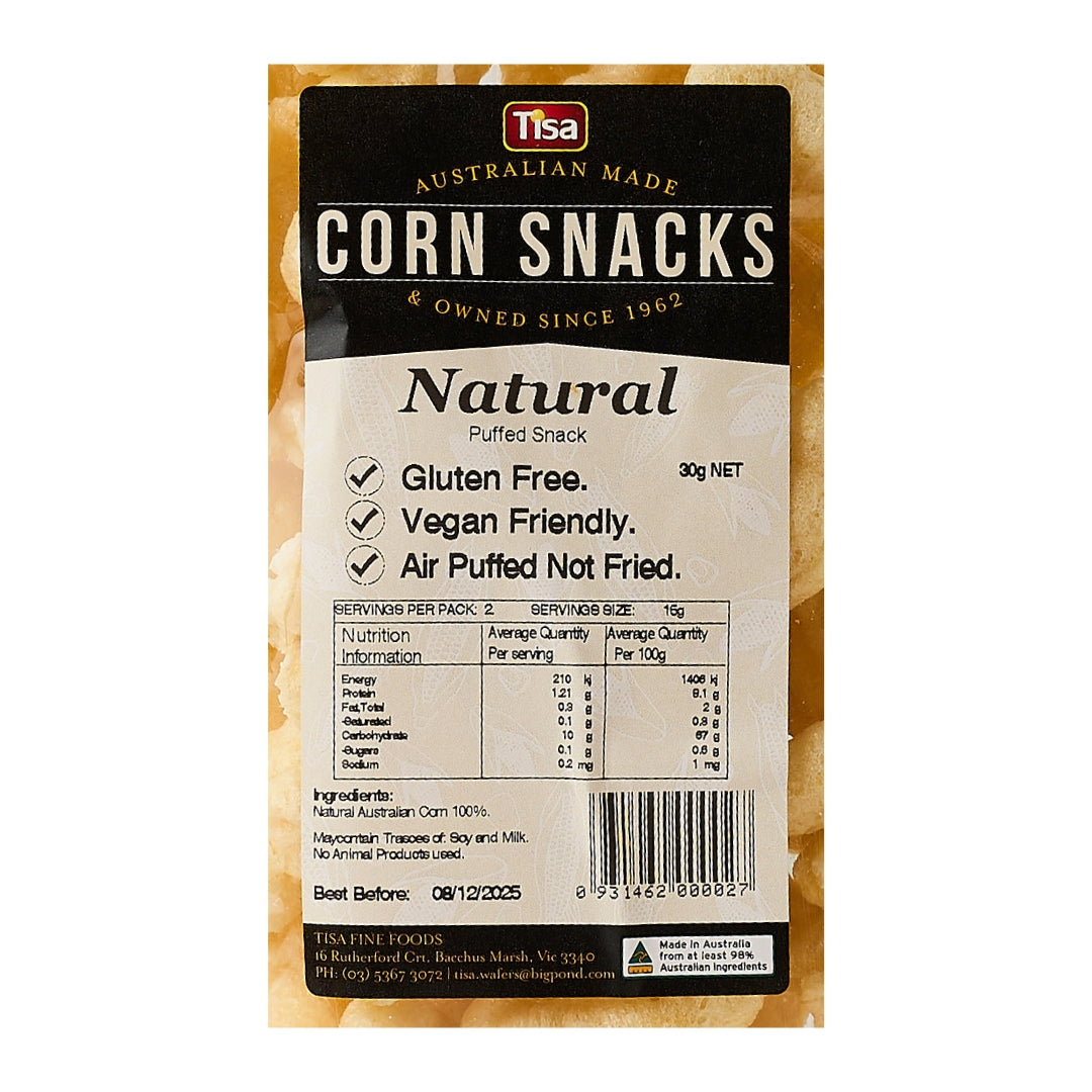 TISA Corn Snacks – Natural 40g x 16