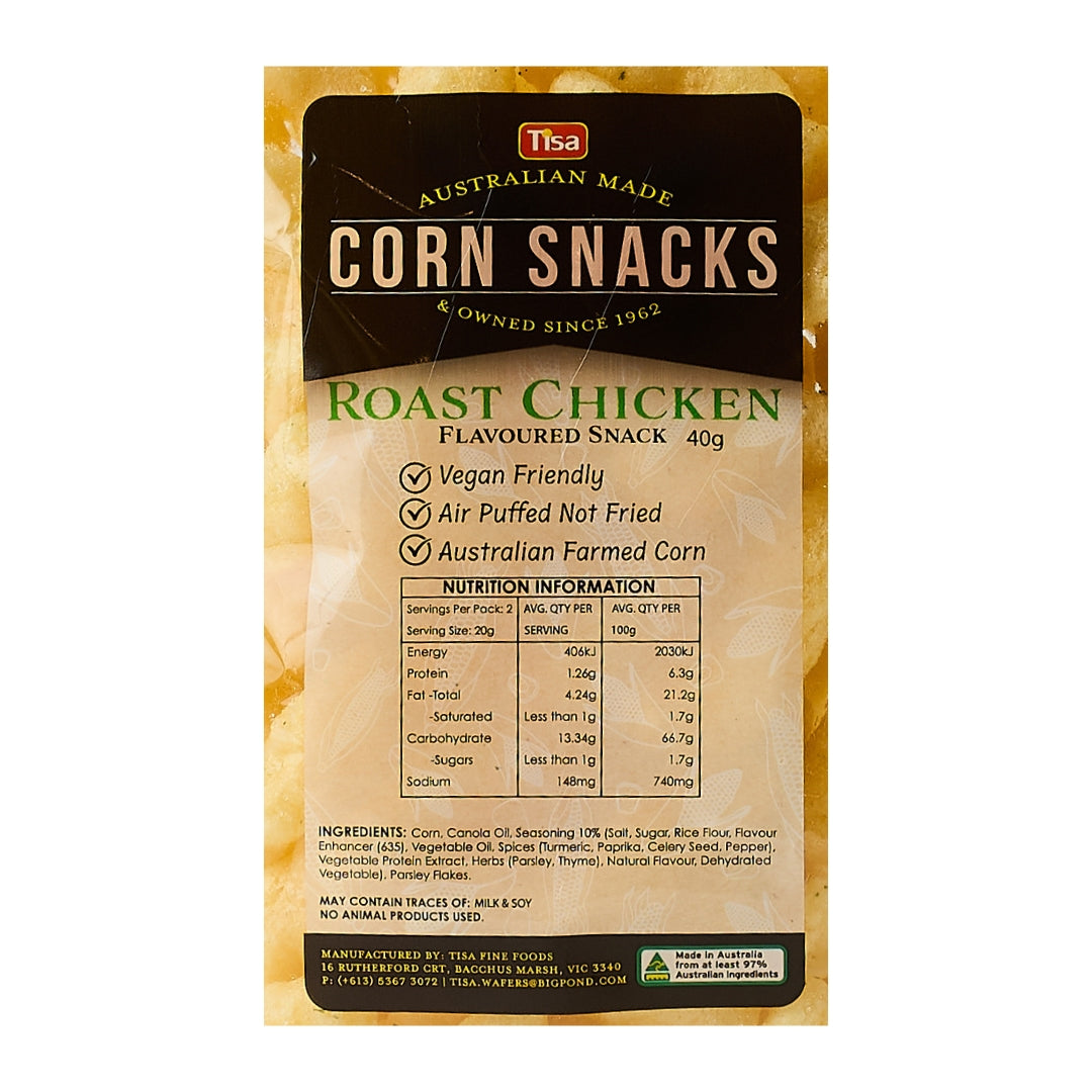 TISA Corn Snacks – Roast Chicken 40g x 16