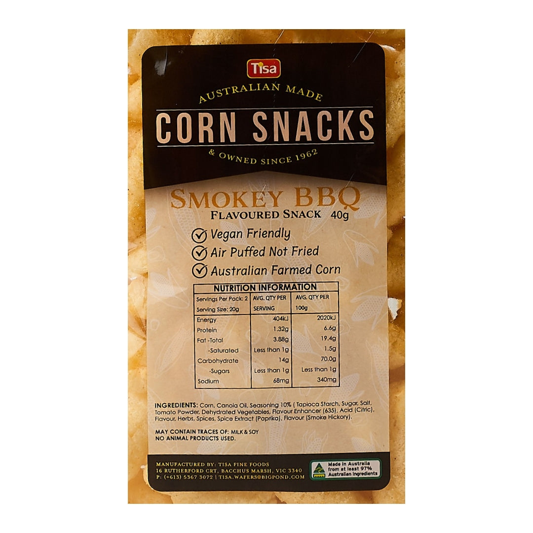TISA Corn Snacks – Smokey BBQ 40g x 16