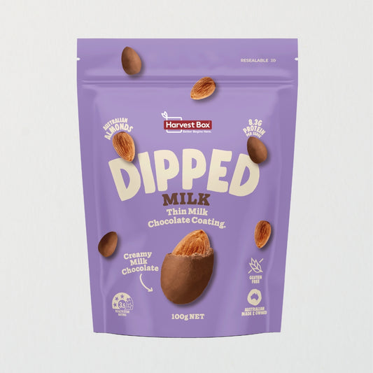 Harvest Box Dipped Milk Chocolate Almonds 100g