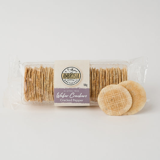 Ambrosia Bakehouse – Gluten Free Wafers Cracked Pepper 100g x 24