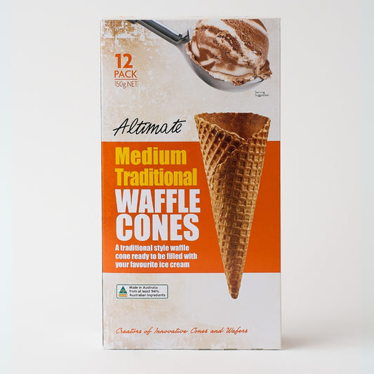 Altimate Waffle – Natural Medium Waffle Cones 12 pk x 8