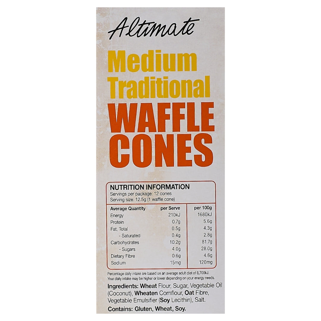 Altimate Waffle – Natural Medium Waffle Cones 12 pk x 8