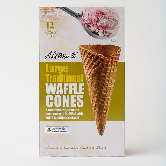 Altimate Waffle – Natural Large Waffle Cones 12 pk x 9