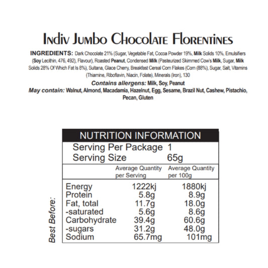 Bulk Products – Jumbo Gluten Free Chocolate Florentines 20 pc