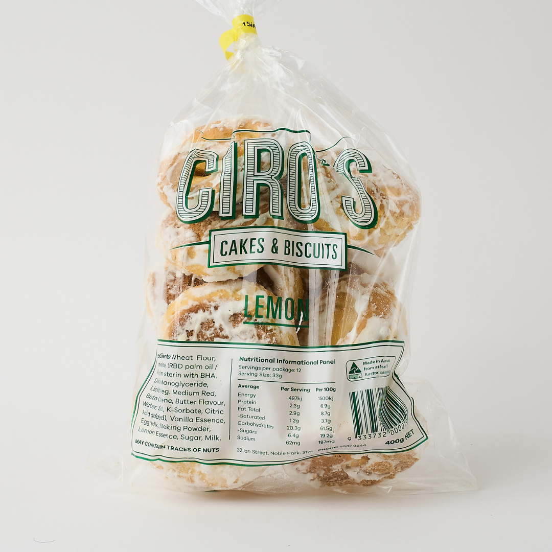Ciro's – Lemon Biscuits 400g x 10