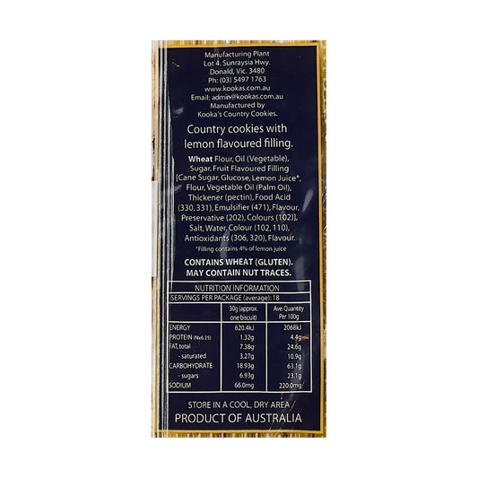 Kooka’s Country Cookies – Lemon 500g x 12