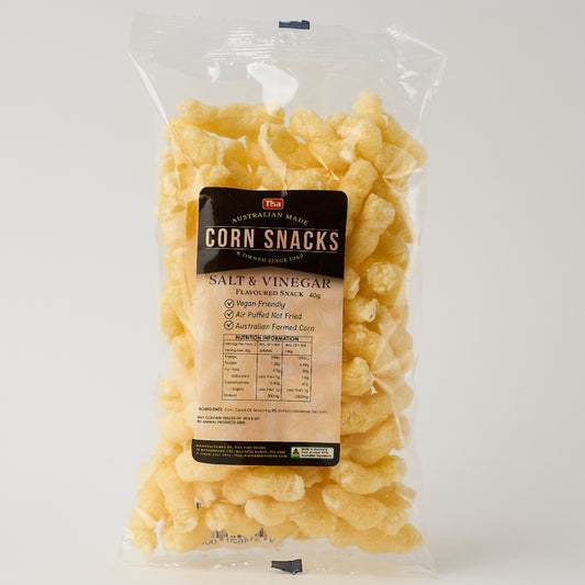 TISA Corn Snacks – Salt & Vinegar 40g x 16